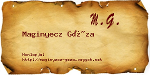 Maginyecz Géza névjegykártya