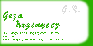 geza maginyecz business card